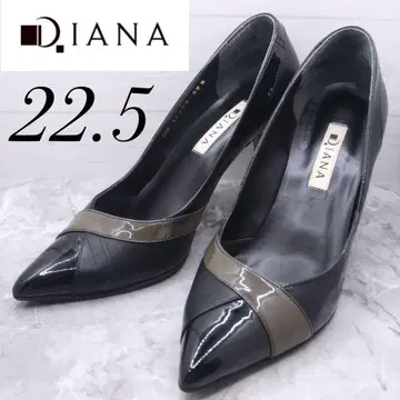 diana 다이애나 절개 펌프스 가죽 에나멜 22.5 블랙 카키