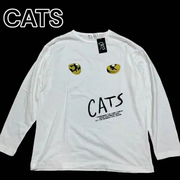 미사용품 CATS 캣츠 공식 긴팔 티셔츠 화이트
