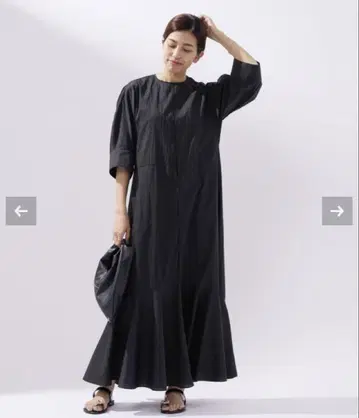 IENA 에어 나일론 시어 원피스 38 블랙