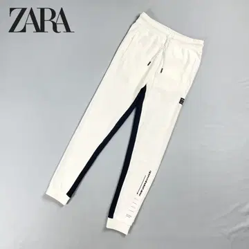 ZARA 맨투맨 조거 팬츠 화이트 사이즈 S*CD1086