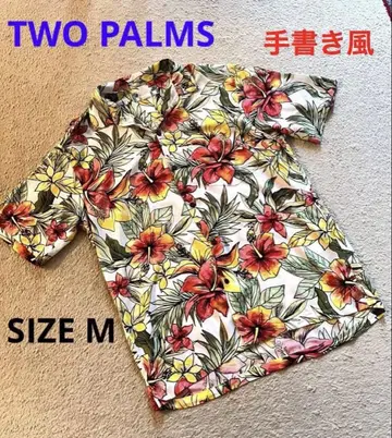 새상품급 TWO PALMS 손글씨풍 꽃무늬 알로하 셔츠 M