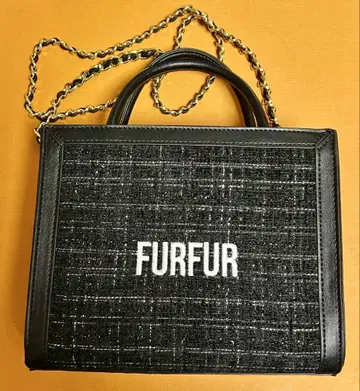 FURFUR 퍼퍼 트위드 로고 토트백