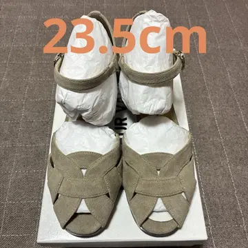 미사용 크롤 발리에 스트랩 샌들 베이지 23.5cm