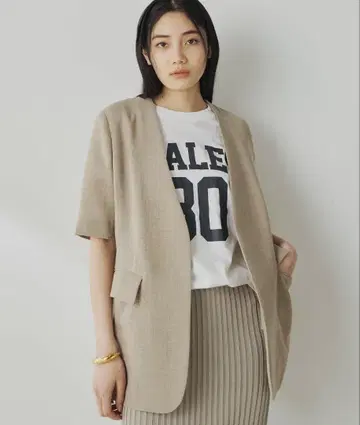 윔 가젯 주트라이크 하프 슬리브 자켓 베이지 미사용 새상품