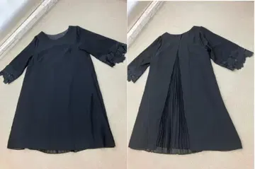 (K05559)NATURAL BASIC 원피스 레이스 플리츠 L