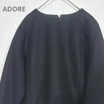 ADORE (어도어) 울 100% 플레어 슬리브 블랙 원피스