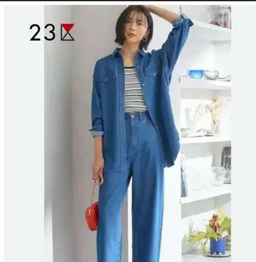 23구 DENIM 긴팔 셔츠 라이트 블루 38