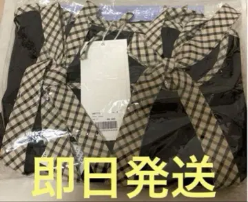 앤드메리 알리스 체크 리본 탑 블랙
