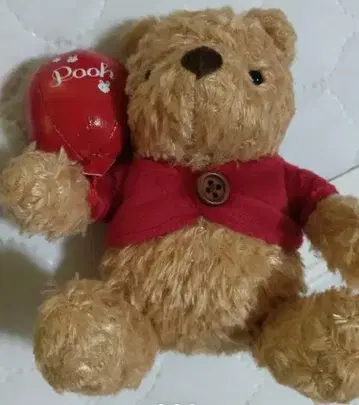 푸우 봉제 인형 빨간색 풍선 포함
