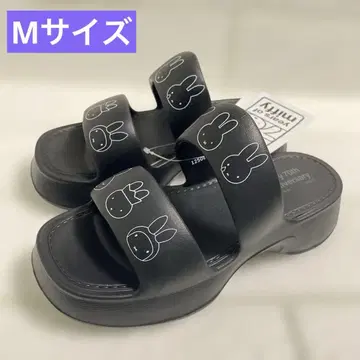 미피 프린트 샌들 M 블랙 귀여운 세련된 개성 캐주얼 새상품