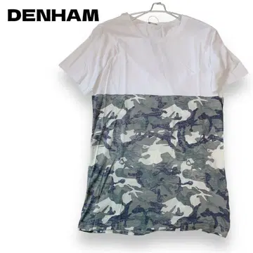 DENHAM 덴함 크루넥 티셔츠 남성용 카모플라쥬 절개 티셔츠