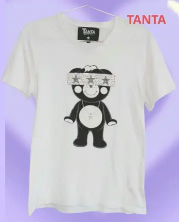 TANTA 화이트 반팔 티셔츠 스와로브스키 일본제