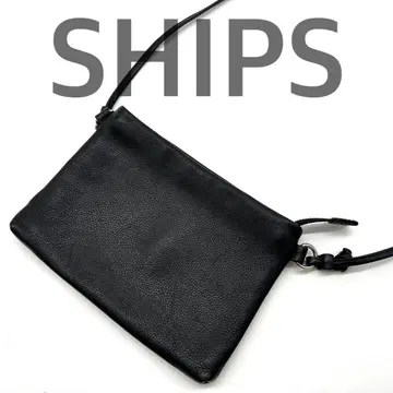 SHIPS 스마트 가죽 사코슈 백 숄더백 천연 가죽 블랙
