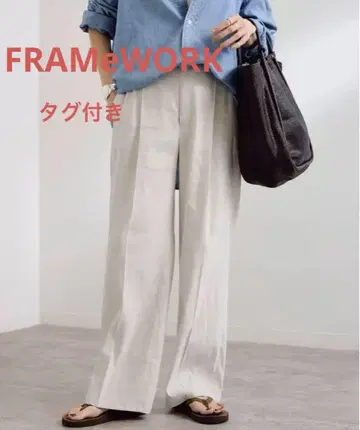 프레임워크 린넨 M IX 스트레이트 팬츠