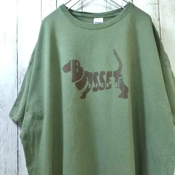 GILDAN BASSET 애니멀 개 빅 사이즈 티셔츠 2XL 구제 의류