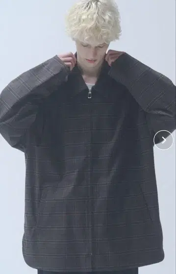 남성용 DOOPZ 블루종 체크 무늬 아우터 M
