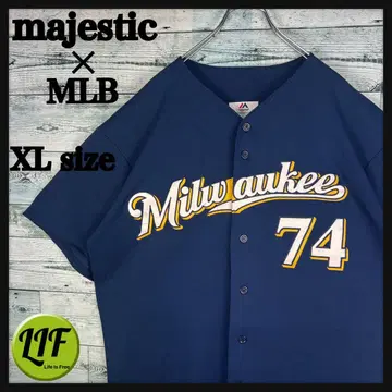 마제스틱 MLB 전체 자수 브루어스 야구 셔츠 XL 5480