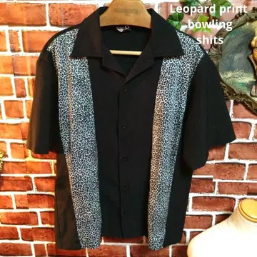 레오파드 프린트 볼링 셔츠