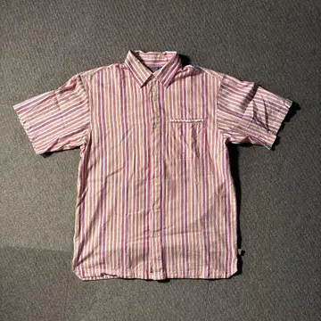 ALPHANUMERIC 00s XL 박스 컷 스트라이프 반팔 셔츠