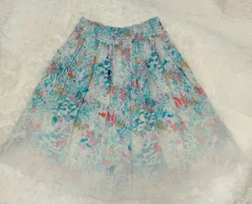 TSUMORI CHISATO 무릎 기장 바다의 꽃밭 스커트
