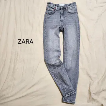 ZARA 유즈드 가공 스키니 데님 팬츠 인기 그레이 USA 0