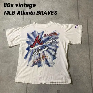 80s 싱글 스티치 반팔 티셔츠 MLB 애틀랜타 브레이브스 빅 프린트