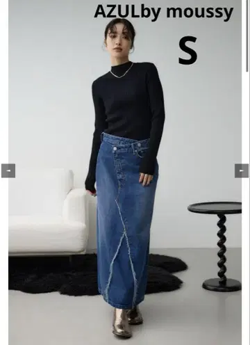 택 포함 크로스 허리 데님 스커트 moussy.EMODA.MURUA 즈키