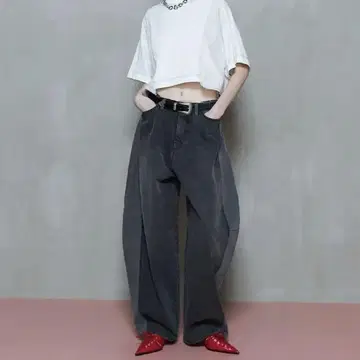 커브 데님 팬츠