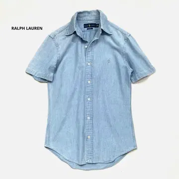 RALPH LAUREN 셔츠 블루 데님 포니 자수 반팔 여름