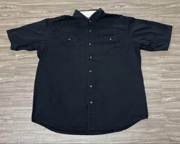 Wrangler XL 블랙 반팔 워크 셔츠 블랙 워크 셔츠
