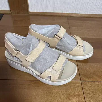 qvc 베이지 웨지솔 샌들