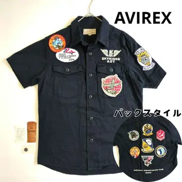 AVIREX [M] 에어로바틱 데몬스트레이션 팀 워크 셔츠 네이비