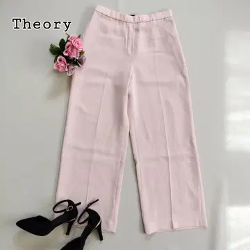 Theory 띠어리 팬츠 바지 핑크 와이드 허리밴딩