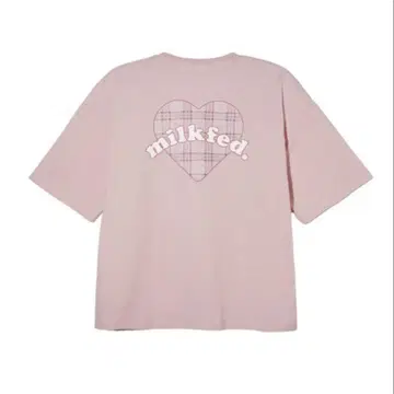 MILKFED. TARTAN HEART WIDE S/S TEE 여성용