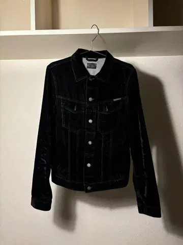 Nudie Jeans 블랙 벨로아 데님 자켓