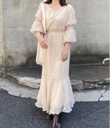 muguet melty butter dot mermaid op 원피스