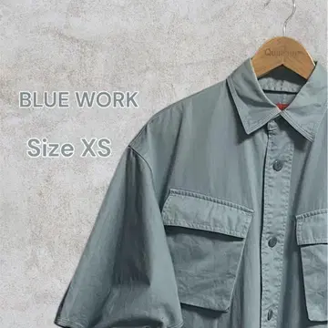 BLUEWORK 브로큰 트윌 패티그 숏 슬리브 셔츠