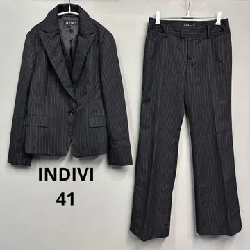 INDIVI 인디비 스트라이프 수트 셋업 블랙 L 41