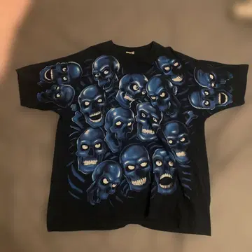 00s 리퀴드 블루 스켈턴 셔츠 2XL