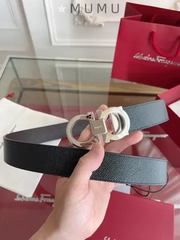 페라가모 페라가모 리버서블 남성용 벨트 3.5cm 고급 소가죽