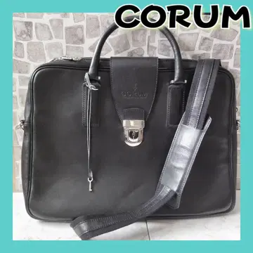 비즈니스 가방 회사 남성용 CORUM 숄더 A4 PC 천연 가죽 블랙