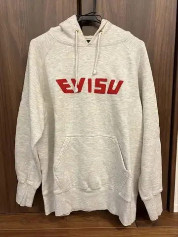 EVISU 그레이 후드 부착 후드티