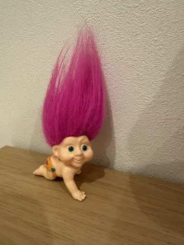 트롤 인형 핑크 머리 약 15cm