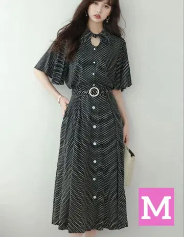 세존드파피용 컷 아웃 블라우스, 플레어 스커트 셋업 M