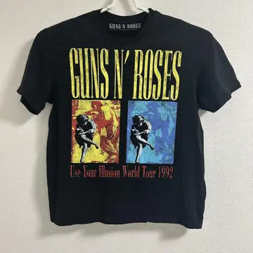 Guns N' Roses 1992 투어 밴드 티셔츠 블랙 양면 L