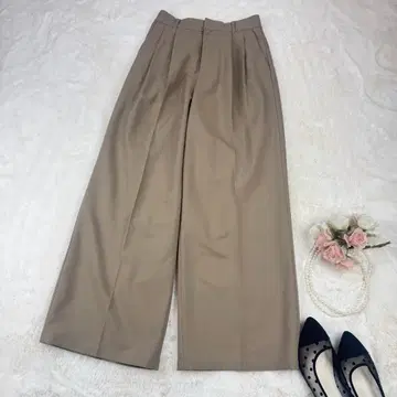 anuans 센터 프레스 와이드 팬츠 투 턱 와이드 팬츠 아누앙스