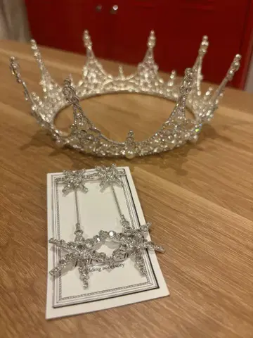 브라이덜 한국 스타일 티아라 귀걸이