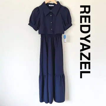 레이디 아젤 REDYAZEL 티어드 셔츠 원피스 네이비 네이비 반팔