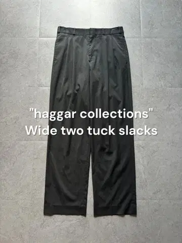 90s haggar 투 턱 슬랙스 와이드 스트레이트 실크 페이드