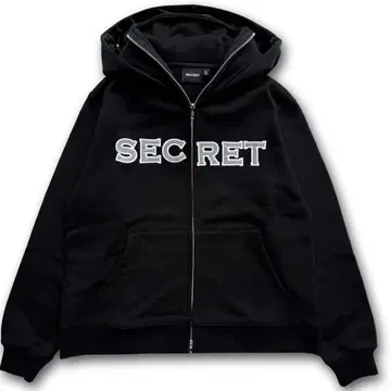 SECRET 더블 지퍼 후드 블랙